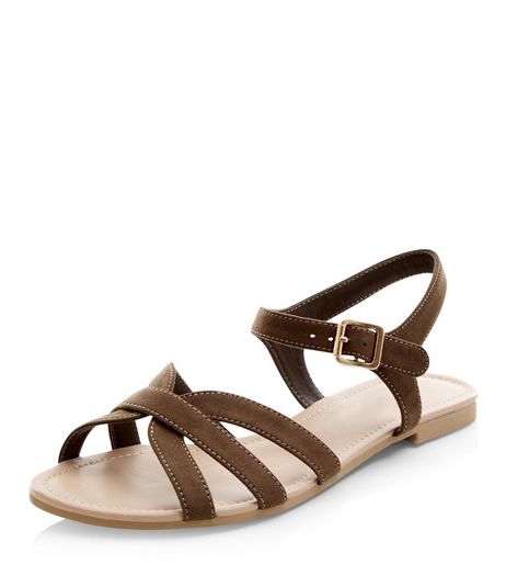 Teens Khaki Strappy Sandals | New Look