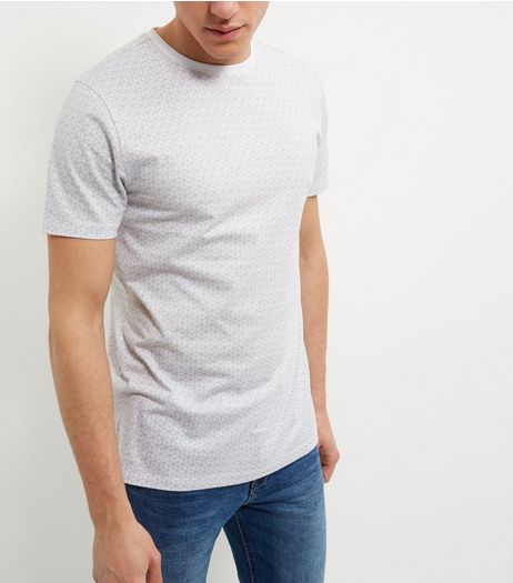 Grey Geo Print T-Shirt | New Look