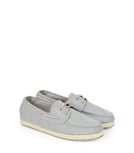 Grey Espadrille Boat Shoes | New Look