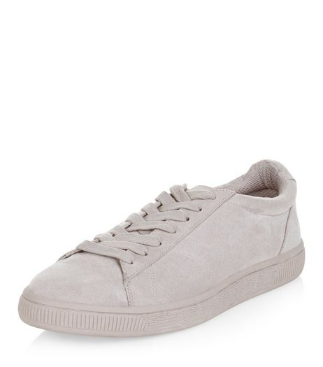 Grey Suedette Trainers | New Look