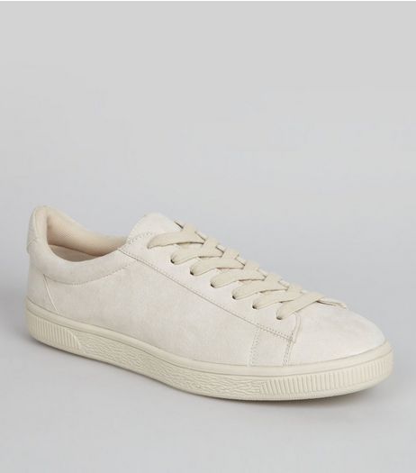 Cream Suedette Trainers | New Look