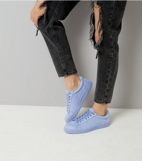 Blue Suedette Trainers | New Look