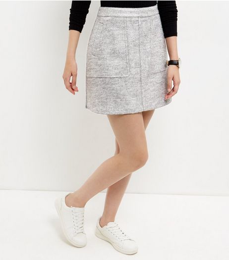 Grey Double Pocket A-Line Skirt | New Look