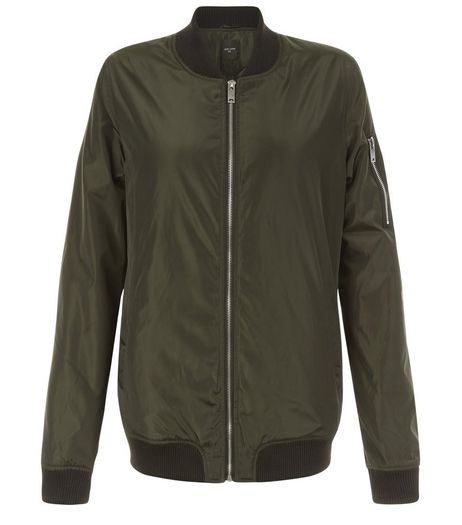Tall Dark Green Bomber Jacket | New Look