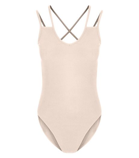 Shell Pink Multi Strap Bodysuit | New Look