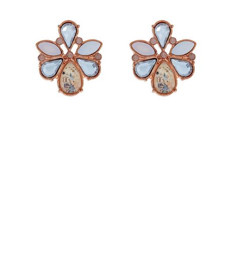 Pink Flecked Teardrop Stud Earrings | New Look