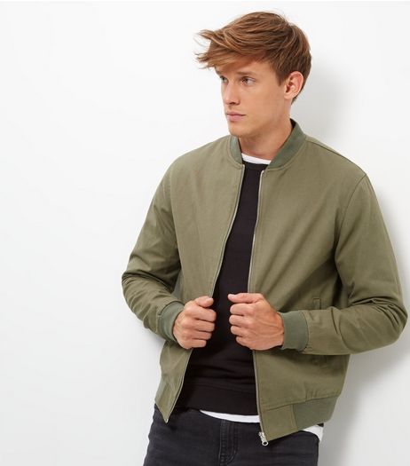 Khaki Cotton Bomber Jacket | New Look