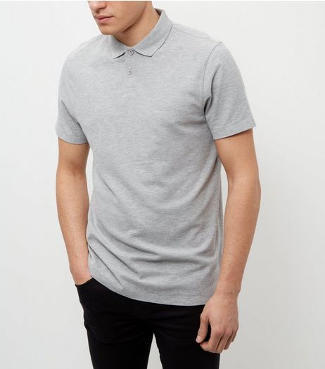 Grey Basic Polo Shirt | New Look