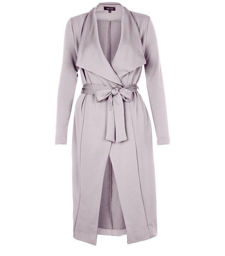 Grey Split Side Waterfall Coat | New Look