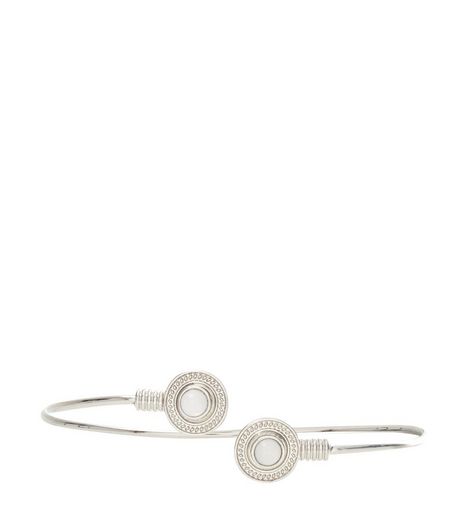 Silver Stone Disc Arm Cuff | New Look
