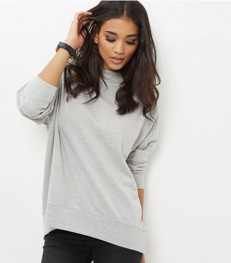 Grey Balloon Sleeve Sweater | New Look