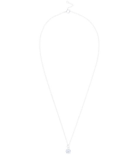 Sterling Silver Stone Necklace | New Look