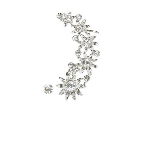 Silver Oversized Daisy Earcuff Set | New Look