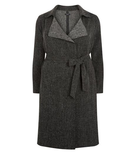 Curves Grey Waterfall Duster Coat | New Look