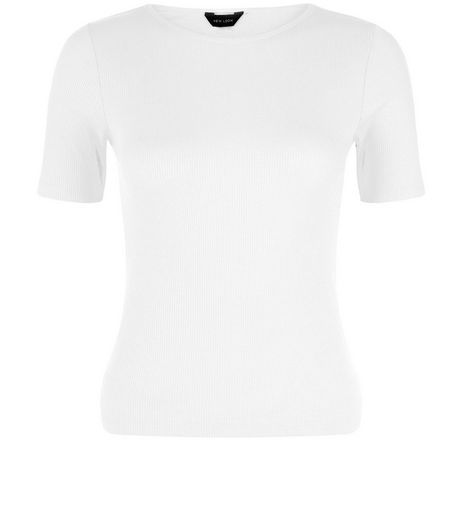 White Ribbed T-shirt | New Look
