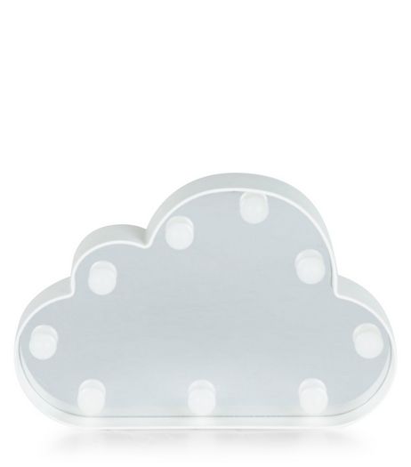 White LED Lights Cloud Plaque | New Look
