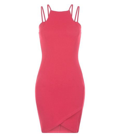 AX Paris Pink Strappy Bodycon Dress | New Look