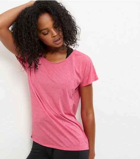 Pink Marl Lightweight Sports T-Shirt | New Look