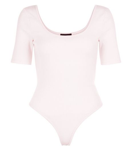 Pink Scoop Neck 1/2 Sleeve Bodysuit | New Look