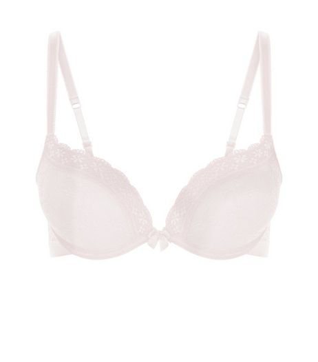 Shell Pink Lace Push Up Bra | New Look