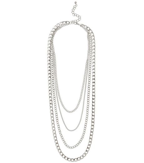 Silver Layered Chain Necklace | New Look