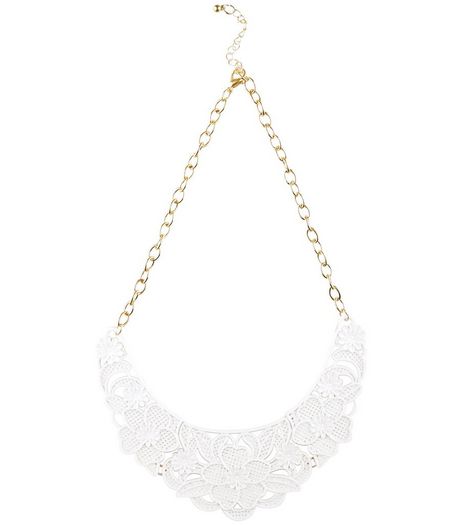 White Filigree Bib Necklace | New Look