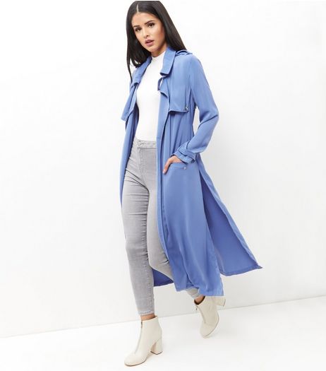 Anita and Green Blue Belted Longline Trench Coat | New Look