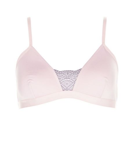 Pink Lace Trim Bralet | New Look