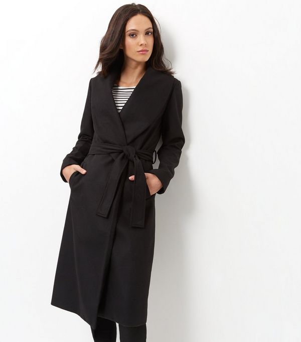 Black Belted Longline Coat