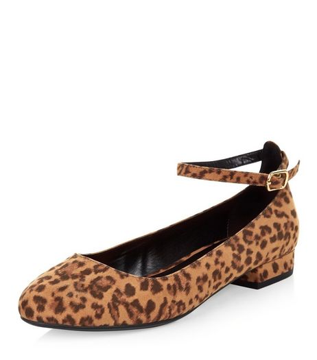 Stone Animal Print Ankle Strap Pumps | New Look