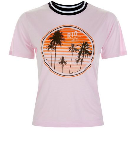 Teens Rio Palm Tree Print Crop Top | New Look