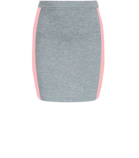 Girls Grey Stripe Side Tube Skirt | New Look