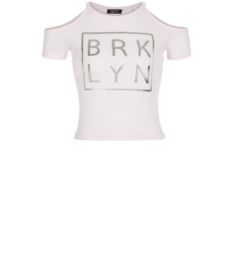 Teens Shell Pink Brklyn Cold Shoulder Top | New Look