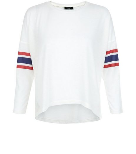 Petite White Stripe Long Sleeve Top | New Look