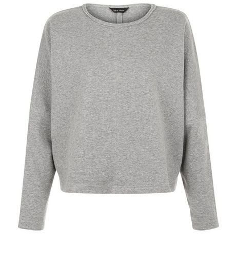 Grey Batwing Cropped Sweater | New Look