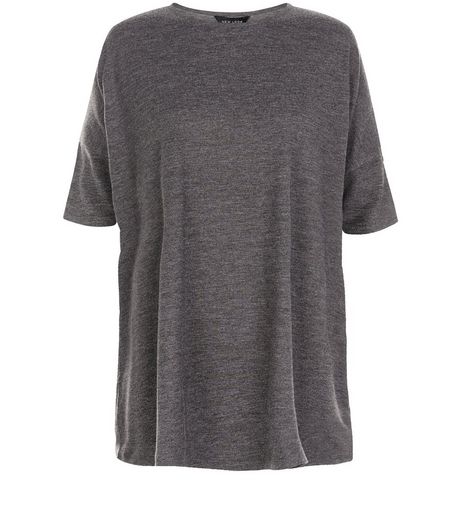 Grey Marl Oversized T-Shirt | New Look