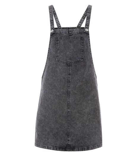 Grey Dungaree Pinafore Dress | New Look
