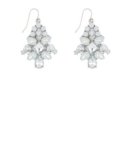 White Teardrop Chandelier Earrings | New Look