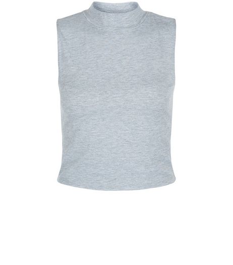 Teens Grey Turtle Neck Sleeveless Top | New Look