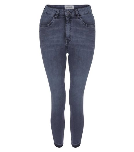 Grey Faded Drop Hem Skinny Jeans | New Look