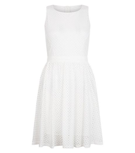 Mela White Lace Sleeveless Skater Dress | New Look