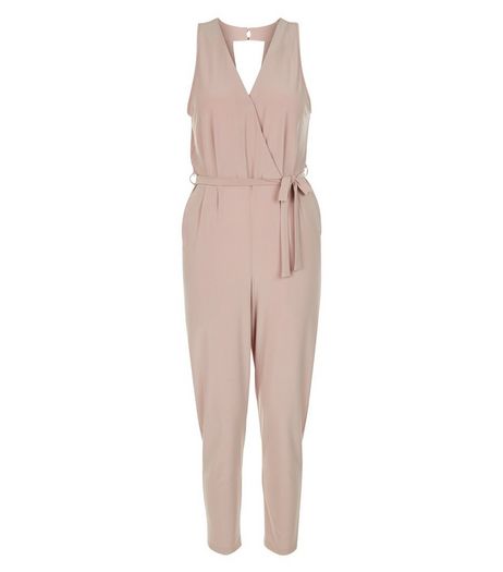 Petite Stone Wrap Tie Side Jumpsuit | New Look