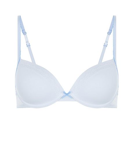 Teens White Lace Trim Underwired Bra | New Look