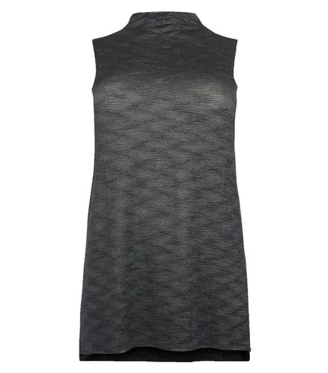 Curves Grey Sleeveless Pleated Top | New Look