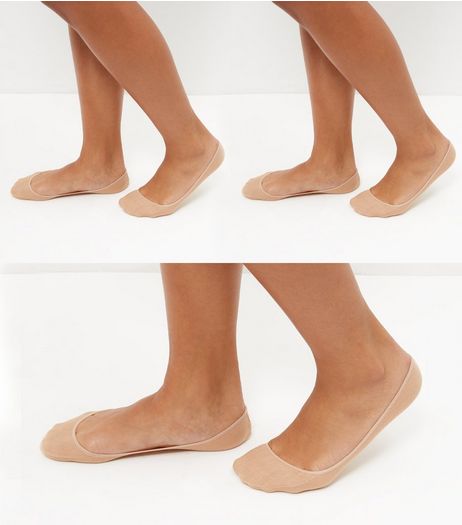3 Pack Stone Ballerina Socks | New Look