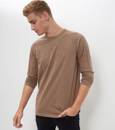 Stone Raglan Long Sleeve Top | New Look