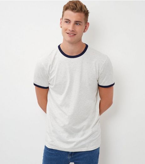 Cream Contrast Trim T-Shirt | New Look