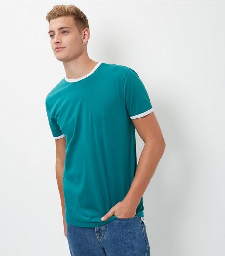 Green Contrast Trim T-Shirt | New Look