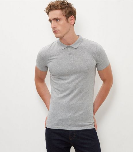 Grey Short Sleeve Polo Shirt | New Look