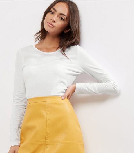 White Crew Neck Long Sleeve Top | New Look